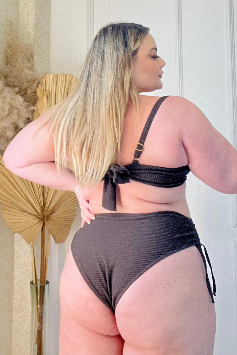 Bikini Meia-Taça Plus Size Brown Textured