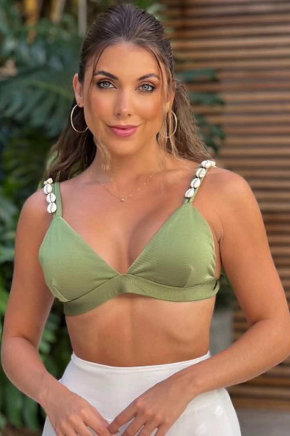 Top Bikini Praiera Shells Olive