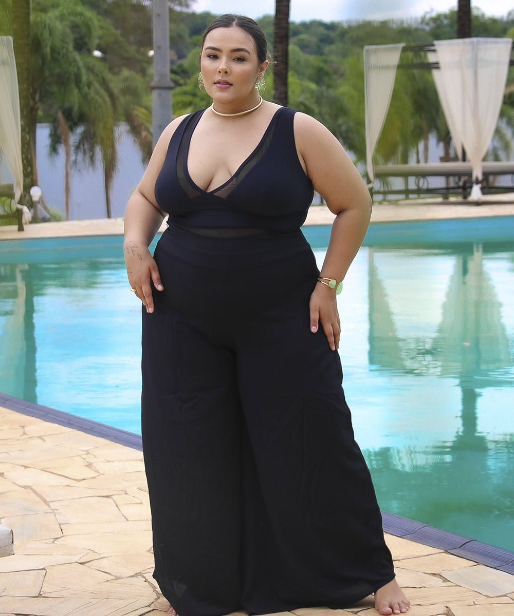 Pants Pantalona Luna Black Plus Size