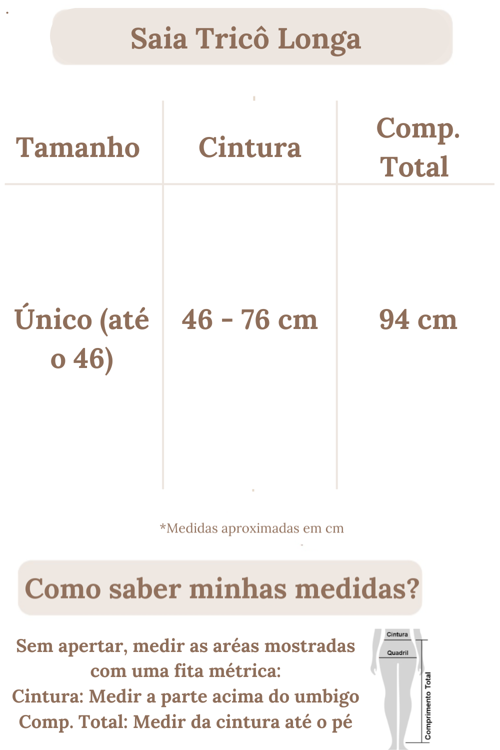 Skirt Tricô Long Off-White with Brown