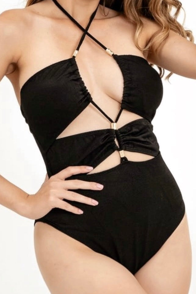 Black Santorini One-Piece