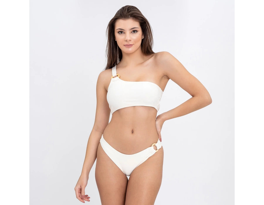 Bikini Um Ombro Só Off-White White