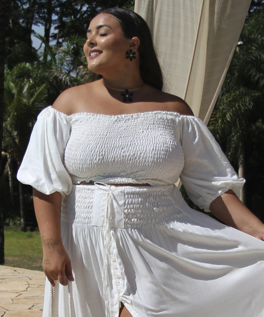 Cropped Bia Plus Size Off-White White