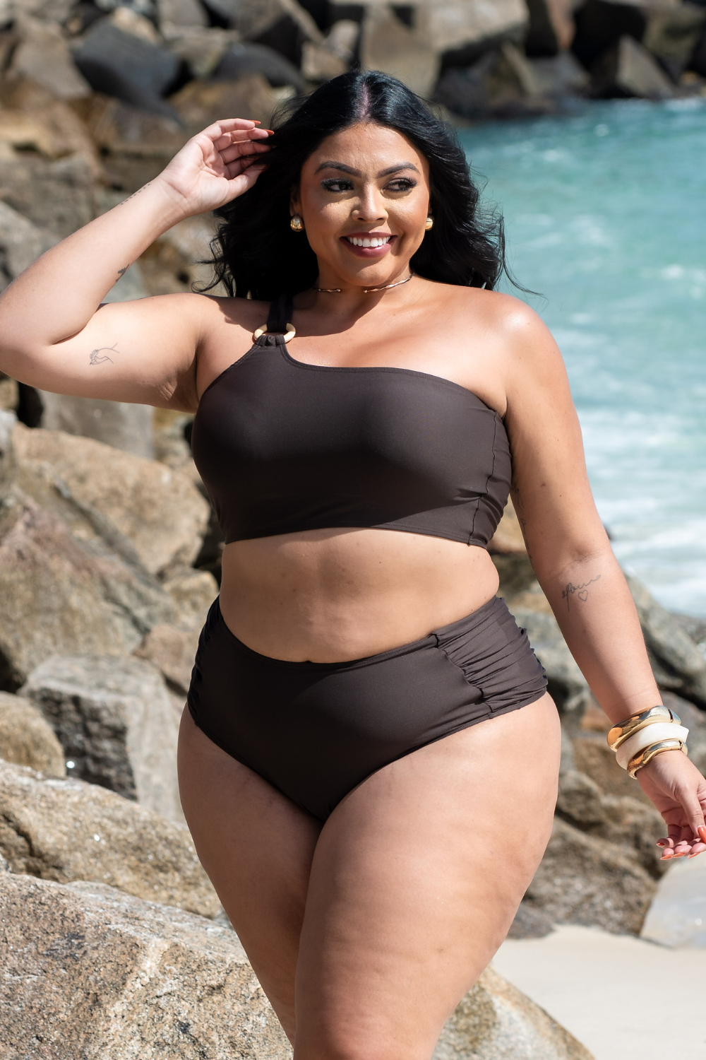 Bikini Um Ombro Só Cocoa Plus Size