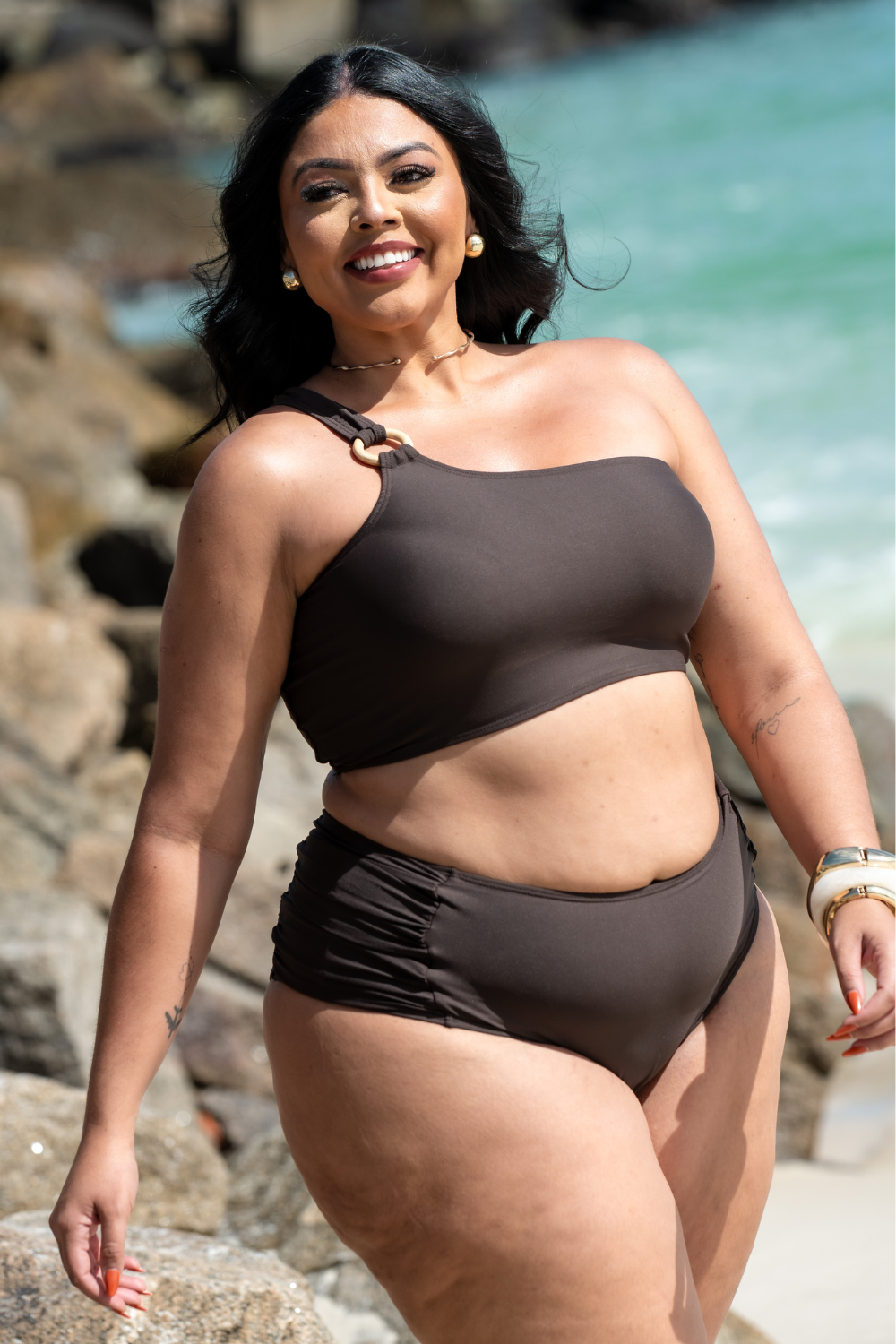Bikini Um Ombro Só Cocoa Plus Size