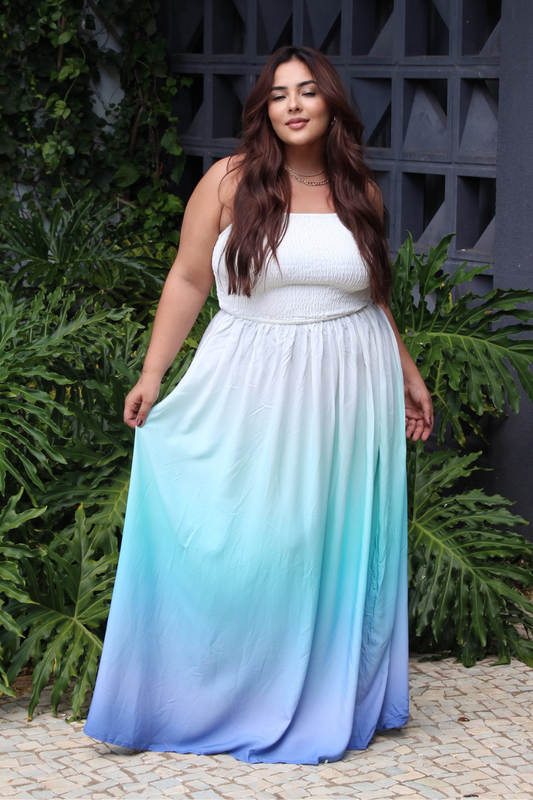 Dress Yasmim Degrade Blue Plus