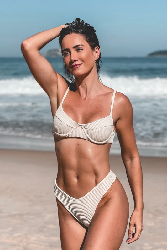 Bikini Half Cup Off-White Textured