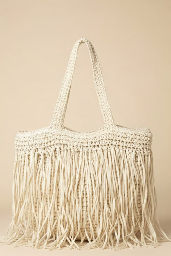 Ivory Fringe Texas Bag