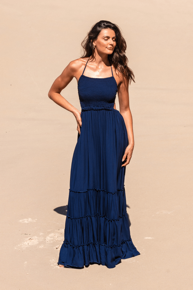 Navy Elara Maxi Dress