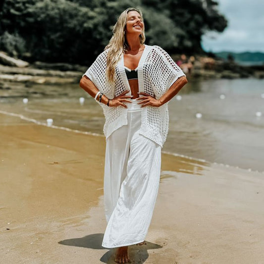 Off White Knit Kimono