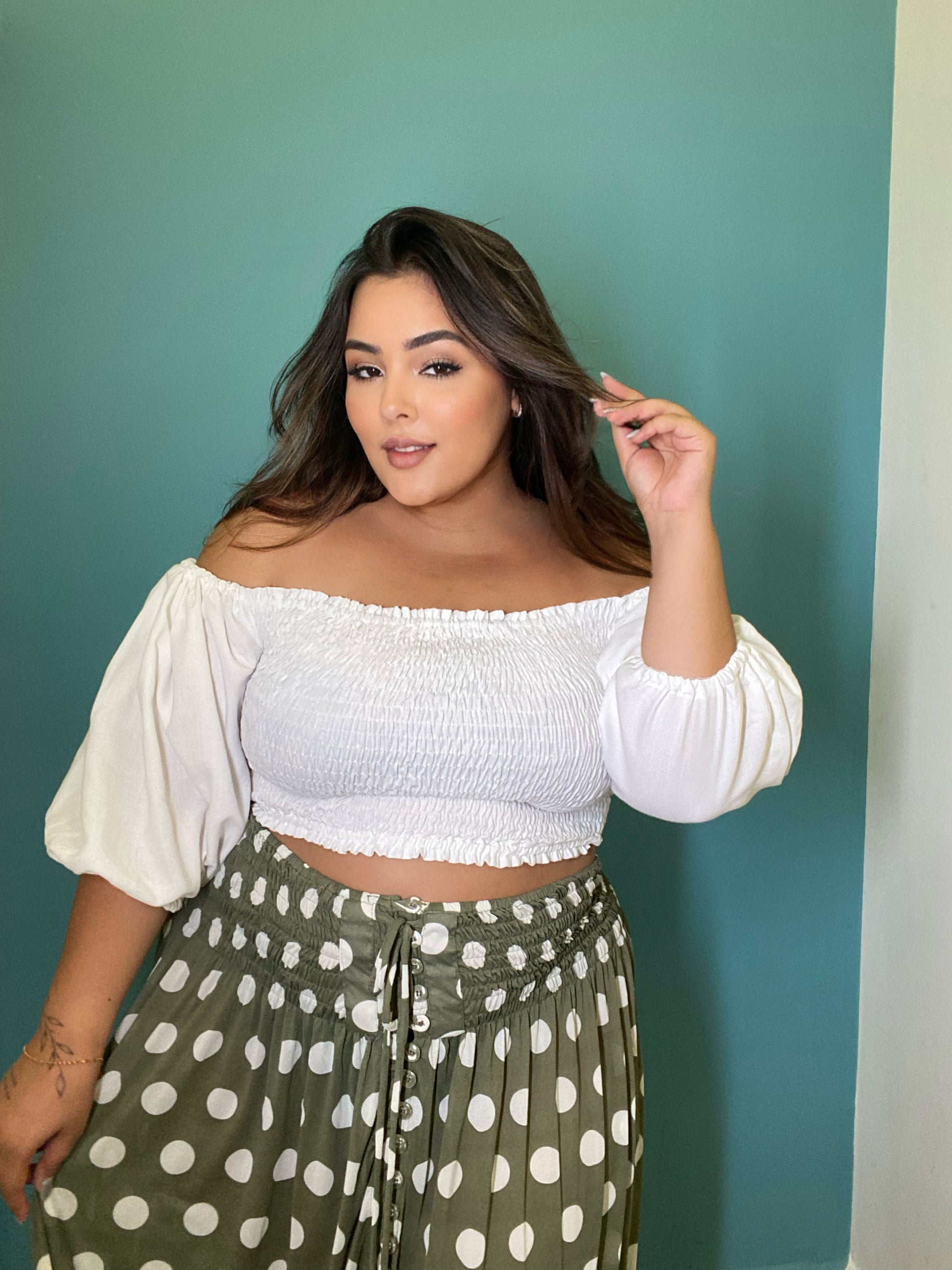 Cropped Bia Plus Size Off-White White