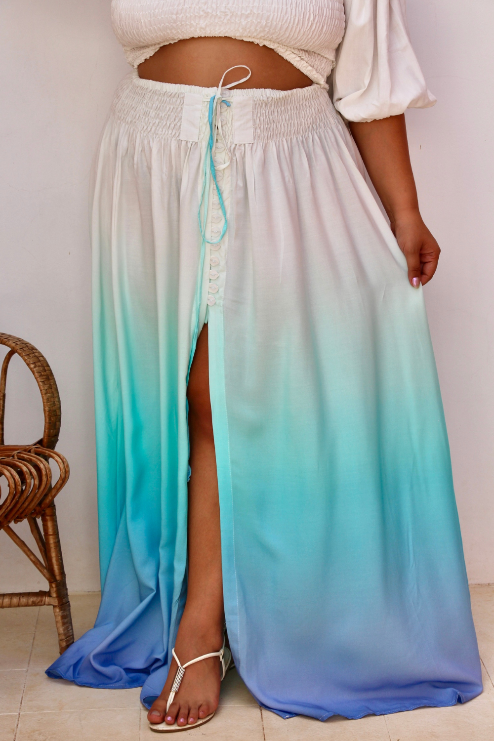 Skirt Maya Plus Size Degradê Blue