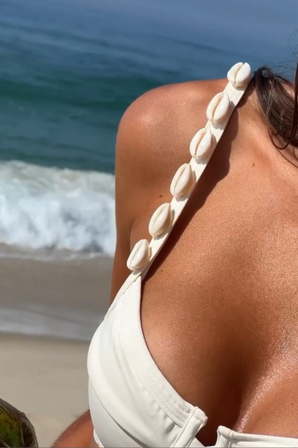 Top Bikini Meia-Taça Shells Off-White