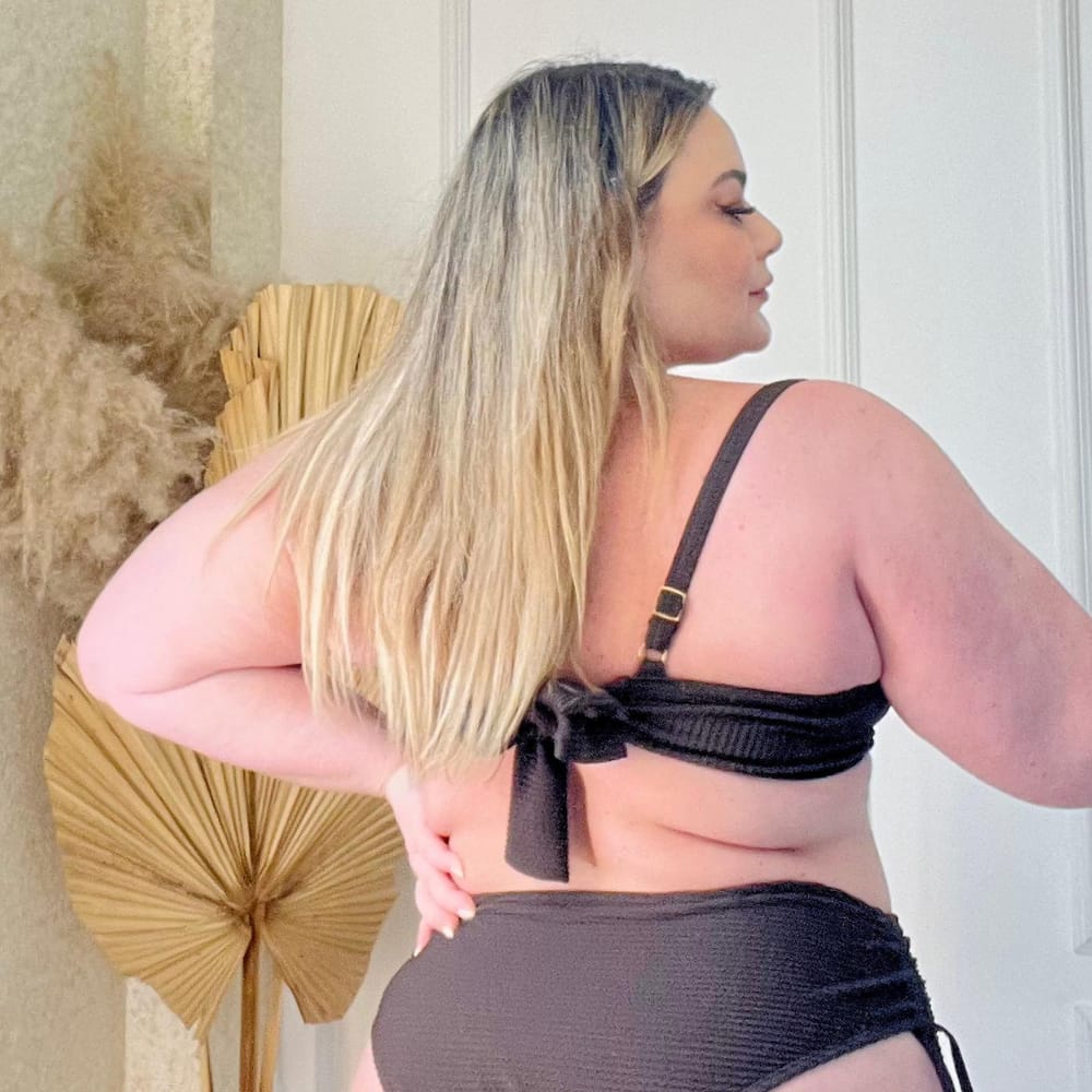 Brown Underwire Textured Bikini Top