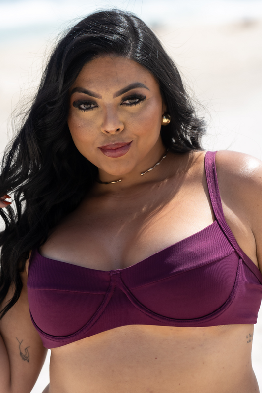 Top Meia-Taça Capri Malbec Plus Size