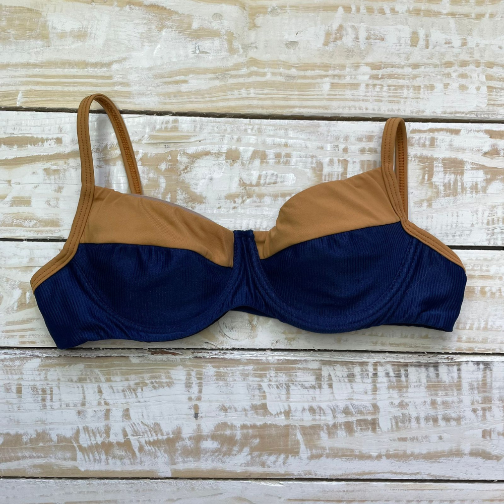 Top Bikini Meia-Taça NavyBrown