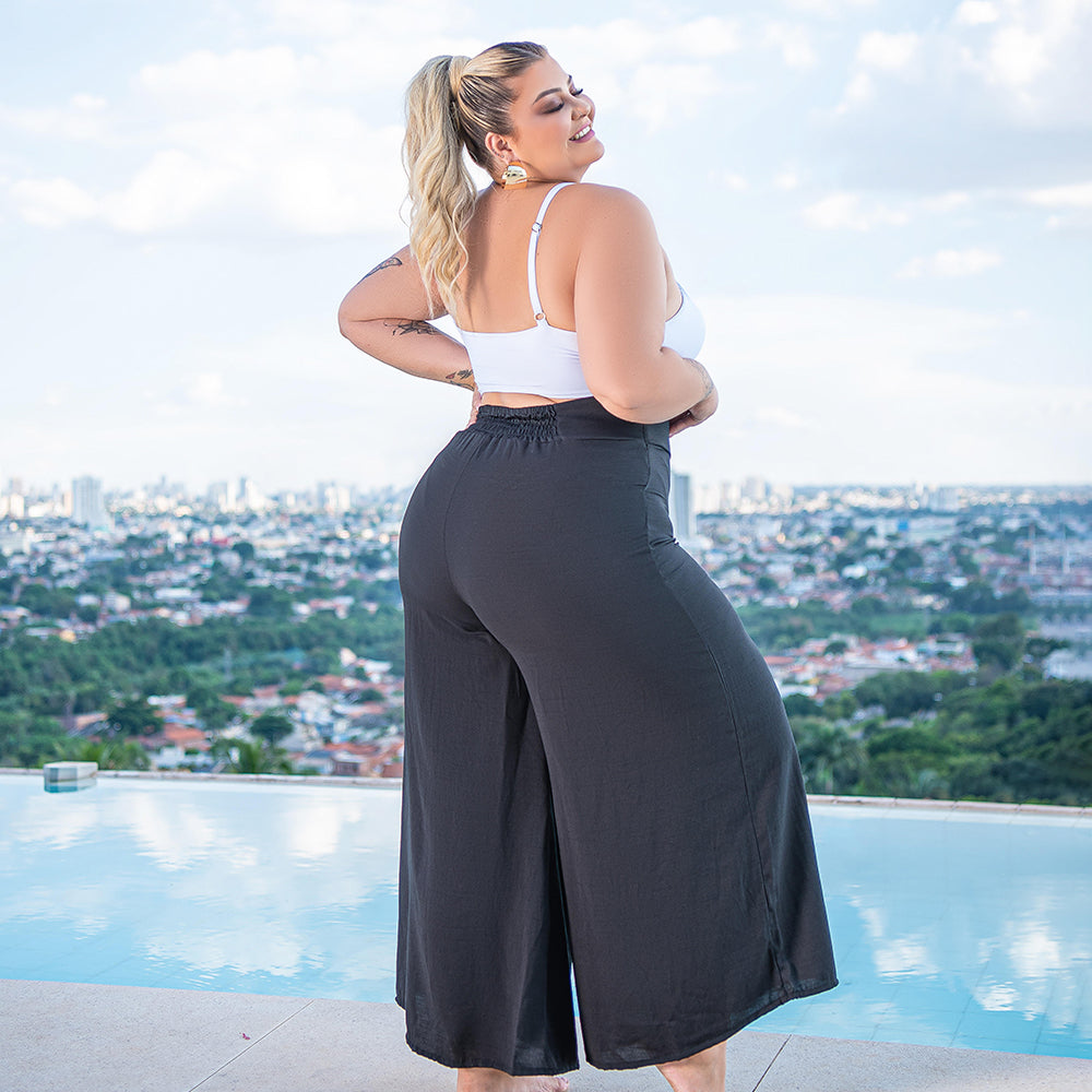 Pants Pantalona Luna Black Plus Size