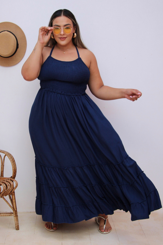 Dress Long Plus Size Yasmin Navy